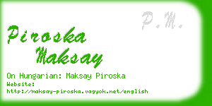 piroska maksay business card